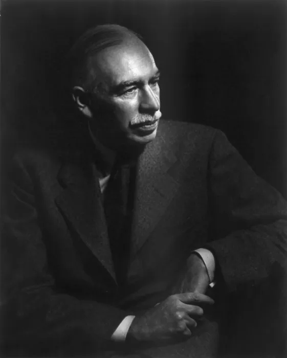 Framed Print : British economist and financier John Maynard Keynes, ca. 1940. He advocated the use of government spending to ease the adverse effects of economic recessions and depressions