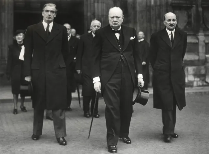 Framed Print : British leaders leaving the Westminster Abby memorial service for David Lloyd George