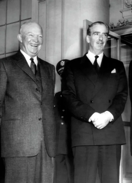 Framed Print : British Prime Minister Anthony Eden (right), US President Dwight D. Eisenhower, 1956. Courtesy: CSU Archives  /  Everett Collection