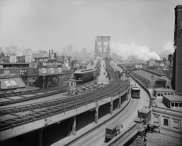 Framed Print : Broad view of Brooklyn Terminal, of Brooklyn Bridge, 1903 Framed Print : Broad view of Brooklyn Terminal, of Brooklyn Bridge, 1903