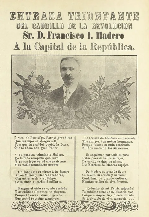 Framed Print : Broadside extols the virtues of the Mexican president