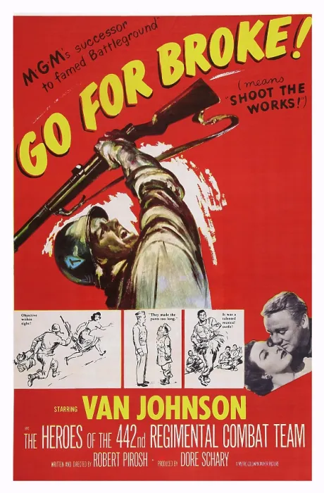 Framed Print : GO FOR BROKE!, US poster art, Van Johnson, Gianna Maria Canale, 1951