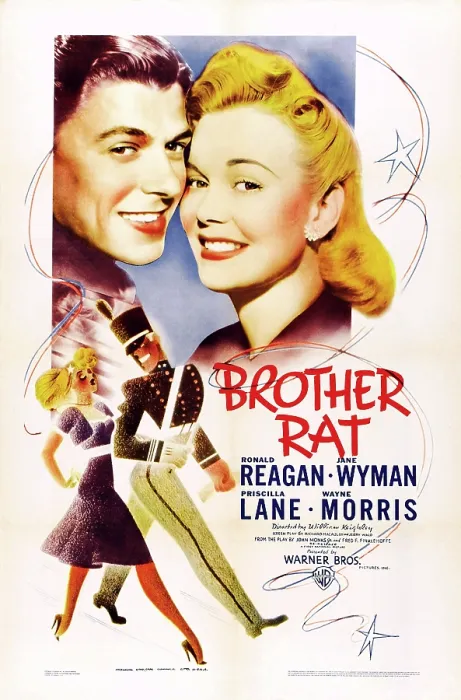 Framed Print : BROTHER RAT, from left: Ronald Reagan, Jane Wyman (1940s re-release poster), 1938 Framed Print : BROTHER RAT, from left: Ronald Reagan, Jane Wyman (1940s re-release poster), 1938