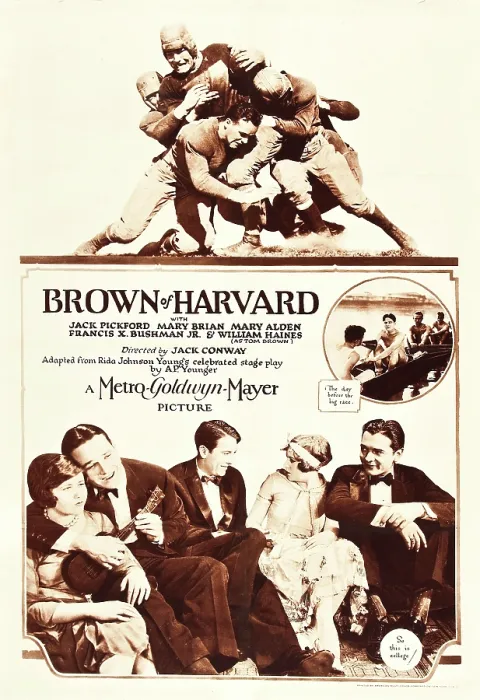 Framed Print : BROWN OF HARVARD, bottom l-r: Mary Brian, Francis X. Bushman, Jack Pickford, Mary Alden, William Haines, 1926