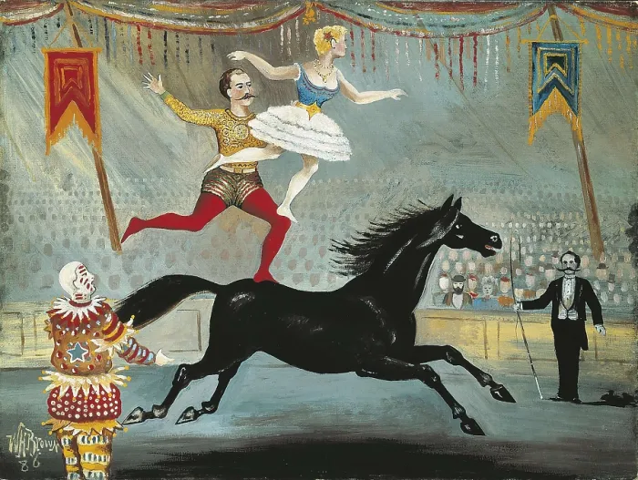 Framed Print : BROWN, W. H. (second half 19th century). Bareback Riders. 1886. Oil on cardboard on wood. Circus scene. Minimalism. Oil on wood. UNITED STATES OF AMERICA. Washington Framed Print : BROWN, W. H. (second half 19th century). Bareback Riders. 1886. Oil on cardboard on wood. Circus scene. Minimalism. Oil on wood. UNITED STATES OF AMERICA. Washington
