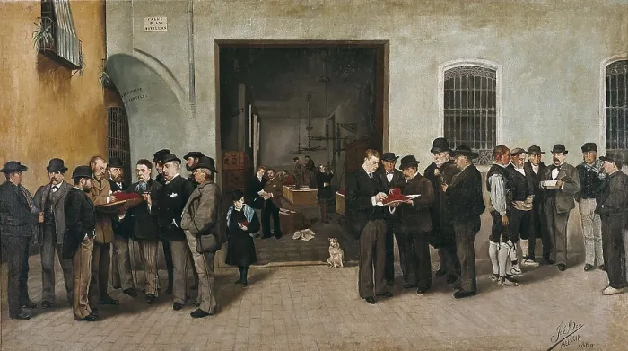 Framed Print : BRU ALBIAA, Jos (19th century). Saffron Trade. 1880. Oil on canvas. SPAIN. Valencia. San Pio V Fine Arts Museum. AISA / Everett Collection**US SALES ONLY**