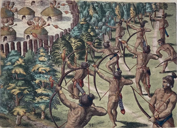 Framed Print : BRY, Theodor de (1528-1598); LE MOYNE DE MORGUES, Jacques (1533-1588). Brevis narratio eorum quae in Florida Americae Provincia Gallis acciderunt, secunda in allam Navigatione