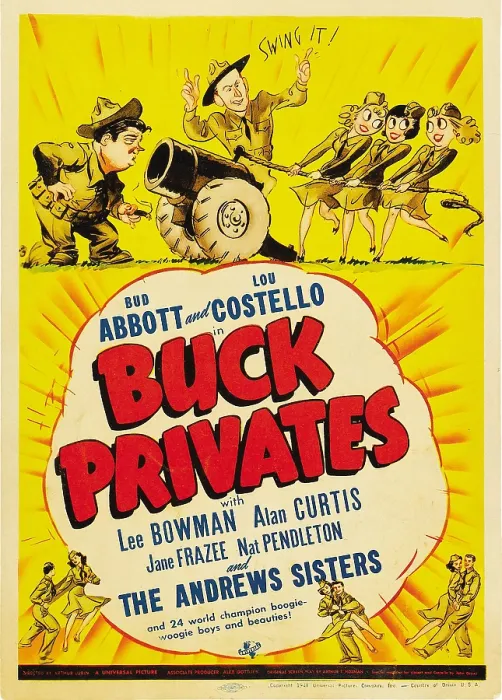 Framed Print : BUCK PRIVATES, top from left: Lou Costello, Bud Abbott on midget window card, 1941