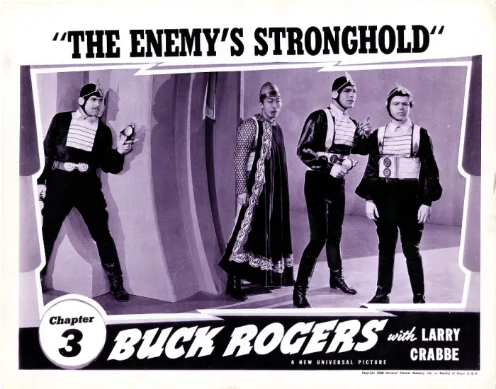 Framed Print : BUCK ROGERS, US lobbycard, Chapter 3 The Enemy's Stronghold, lobbycard, from left: Reed Howes, Philson Ahn, Buster Crabbe, Jackie Moran, 1939 Framed Print : BUCK ROGERS, US lobbycard, Chapter 3 The Enemy's Stronghold, lobbycard, from left: Reed Howes, Philson Ahn, Buster Crabbe, Jackie Moran, 1939