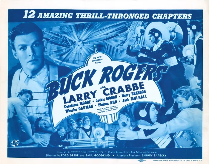 Framed Print : BUCK ROGERS, US lobbycard, top left, bottom right, bottom left: Larry Buster Crabbe, lobbycard, 1939