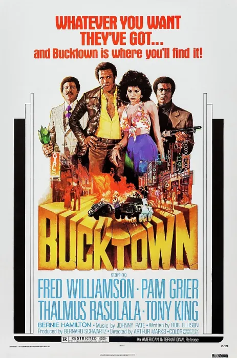 Framed Print : BUCKTOWN, from left: Thalmus Rasulala, Fred Williamson, Pam Grier, Tony King, 1975 Framed Print : BUCKTOWN, from left: Thalmus Rasulala, Fred Williamson, Pam Grier, Tony King, 1975