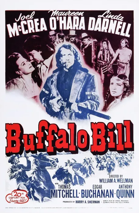 Framed Print : BUFFALO BILL, US poster, top from left: Maureen O'Hara, Joel McCrea (twice), Linda Darnell, 1944, TM & Copyright 20th Century Fox Film Corp. / courtesy Everett Collection