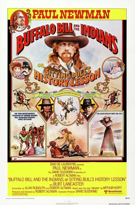 Framed Print : BUFFALO BILL AND THE INDIANS, OR SITTING BULL'S HISTORY LESSON, US poster art, top center: Paul Newman, bottom l-r: Frank Kaquitts, Burt Lancaster