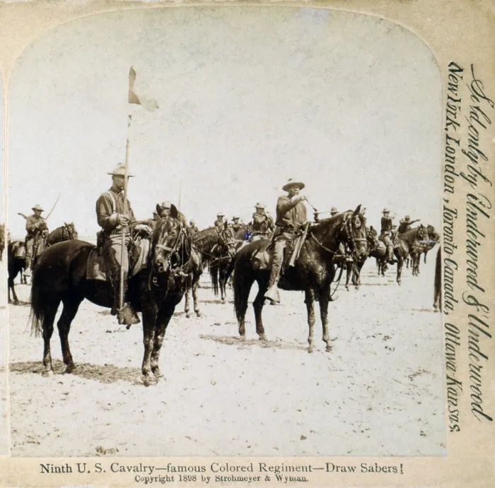 Framed Print : Buffalo soldiers of the Ninth U.S. Cavalry--famous Colored Regiment--Draw Sabers! stereocard ca. 1898 Framed Print : Buffalo soldiers of the Ninth U.S. Cavalry--famous Colored Regiment--Draw Sabers! stereocard ca. 1898