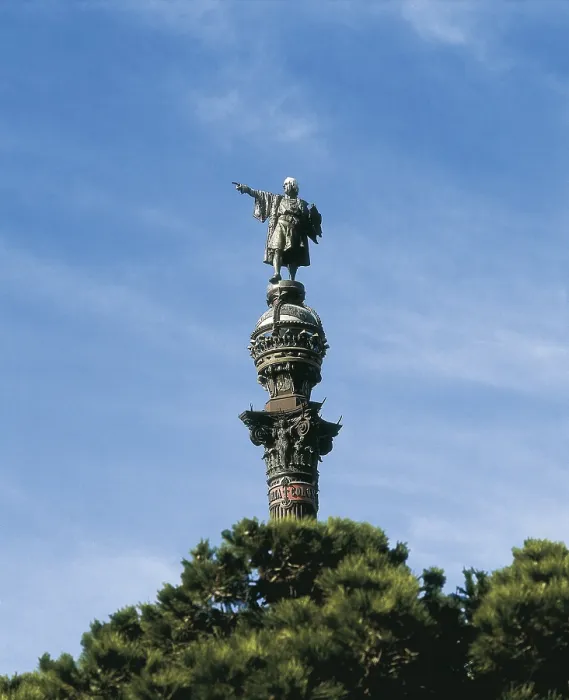 Framed Print : BUIGAS I MONRAVA, Gaiet (1851-1919); ATCHE i FARRE, Rafael (1854-1923). Monument to Christopher Columbus. SPAIN. CATALONIA. BARCELONA. Barcelona. Sculpture on bronze