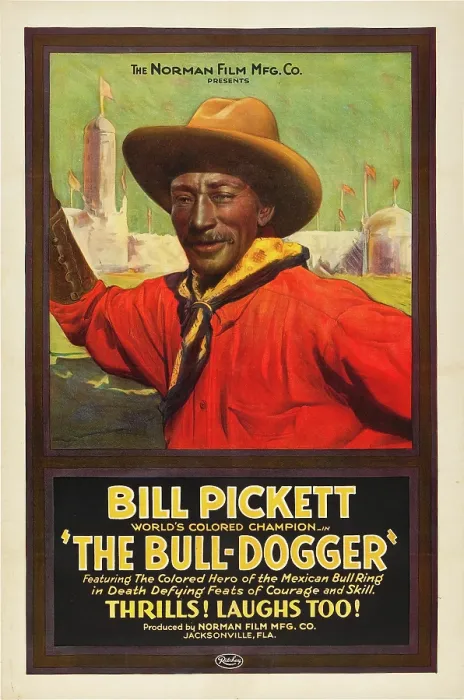 Framed Print : THE BULL-DOGGER, Bill Pickett, 1921