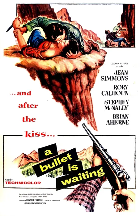 Framed Print : A BULLET IS WAITING, US poster, from top: Rory Calhoun, Jean Simmons, 1954 Framed Print : A BULLET IS WAITING, US poster, from top: Rory Calhoun, Jean Simmons, 1954