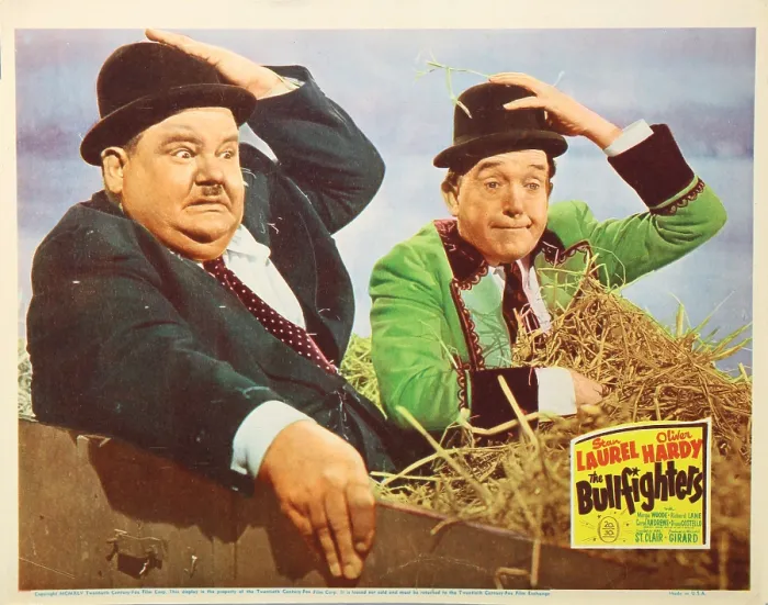 Framed Print : THE BULLFIGHTERS, US lobbycard, from left: Oliver Hardy, Stan Laurel, 1945