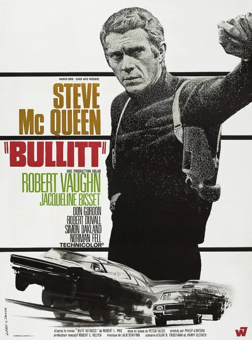 Framed Print : BULLITT, Steve McQueen on French poster art, 1968