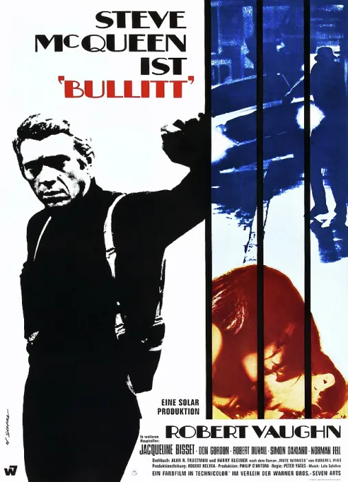 Framed Print : BULLITT, Steve McQueen on German poster art, 1968 Framed Print : BULLITT, Steve McQueen on German poster art, 1968