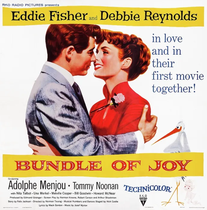 Framed Print : BUNDLE OF JOY, l-r: Eddie Fisher, Debbie Reynolds on poster art, 1956