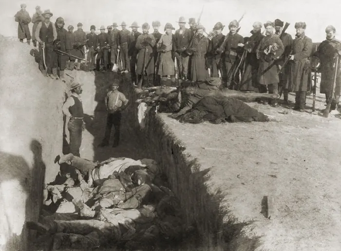 Framed Print : Burial of the Native American victims of the Wounded Knee Massacre, in Jan. 1891 Framed Print : Burial of the Native American victims of the Wounded Knee Massacre, in Jan. 1891