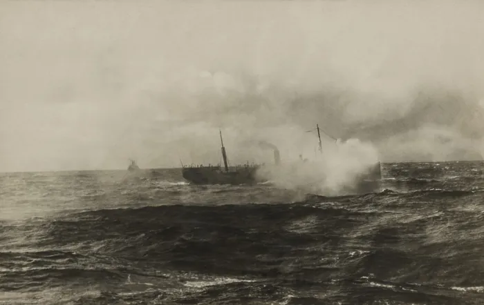 Framed Print : The burning SS VOLTURNO, a passenger ship sailing from Rotterdam to New York City. The photo was taken from one of the 11 ships responding to her SOS of Oct. 9, 1913 Framed Print : The burning SS VOLTURNO, a passenger ship sailing from Rotterdam to New York City. The photo was taken from one of the 11 ships responding to her SOS of Oct. 9, 1913