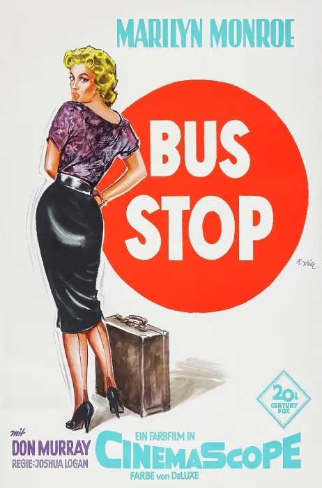Framed Print : BUS STOP, Marilyn Monroe on German poster art, 1956, TM and Copyright 20th Century Fox Film Corp. All rights reserved. / courtesy Everett Collection