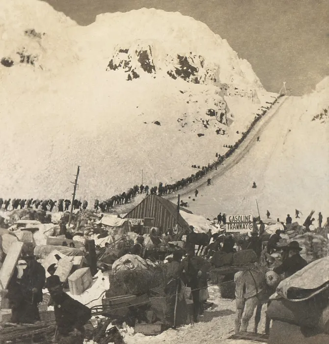 Framed Print : The business community at the base of Chilcoot Pass in Alaska, winter 1897-98 Framed Print : The business community at the base of Chilcoot Pass in Alaska, winter 1897-98