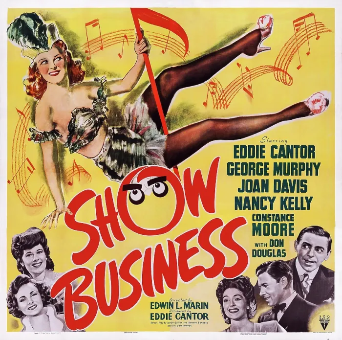 Framed Print : SHOW BUSINESS, US poster art, from left: Joan Davis, Constance Moore, Nancy Kelly, George Murphy, Eddie Cantor, 1944 Framed Print : SHOW BUSINESS, US poster art, from left: Joan Davis, Constance Moore, Nancy Kelly, George Murphy, Eddie Cantor, 1944