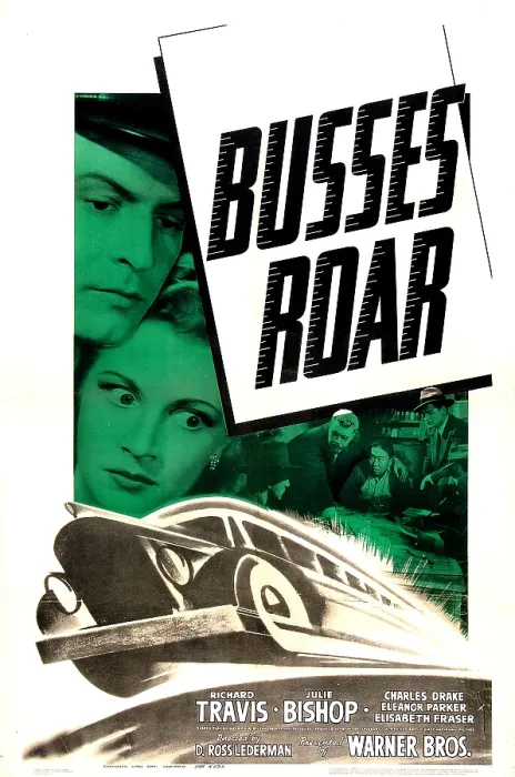 Framed Print : BUSSES ROAR, US poster, from left: Richard Travis, Julie Bishop, 1942
