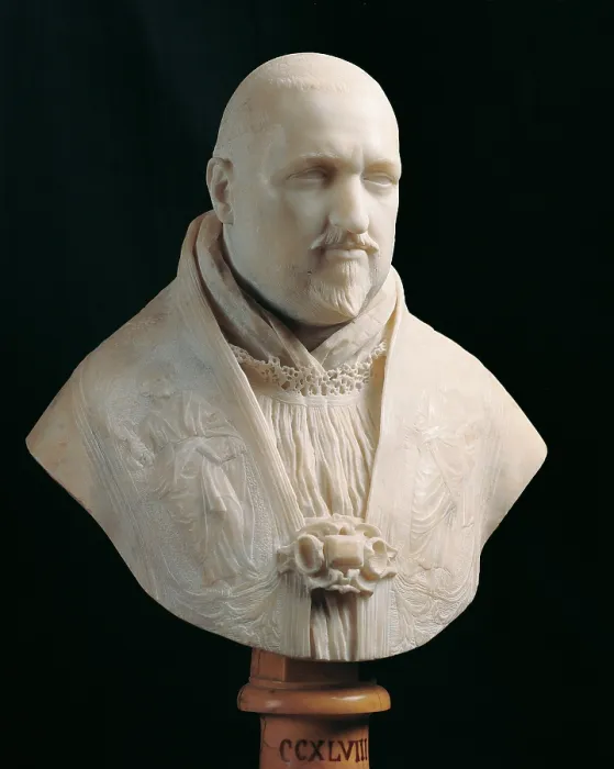 Framed Print : Bust of Pope Paul V, by Bernini Gian Lorenzo, 17th Century, 1617 -1618 about, Carrara marble full relief, cm 33, 6, without base cm 10 - Italy, Lazio, Rome, Borghese Gallery Framed Print : Bust of Pope Paul V, by Bernini Gian Lorenzo, 17th Century, 1617 -1618 about, Carrara marble full relief, cm 33, 6, without base cm 10 - Italy, Lazio, Rome, Borghese Gallery