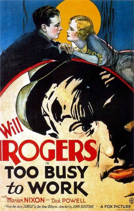 Framed Print : TOO BUSY TO WORK, US poster, top from left: Dick Powell, Marian Nixon, bottom: Will Rogers, 1932. TM & copyright 20th Century Fox Film Corp Framed Print : TOO BUSY TO WORK, US poster, top from left: Dick Powell, Marian Nixon, bottom: Will Rogers, 1932. TM & copyright 20th Century Fox Film Corp