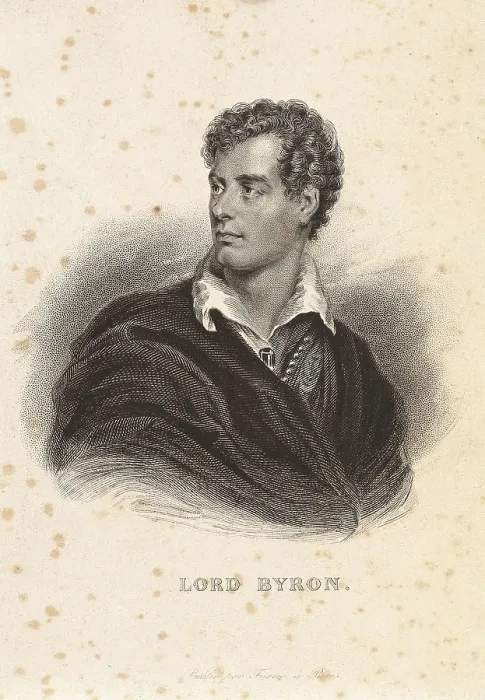 Framed Print : Byron, George Gordon Byron, 6th Baron, called 'Lord Byron' (1788-1824). Etching. SPAIN. Madrid. Romantic Museum. AISA / Everett Collection**US SALES ONLY**