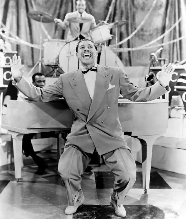 Framed Print : Cab Calloway (1907-1994), flamboyant African America bandleader and singer with his orchestra, 1957