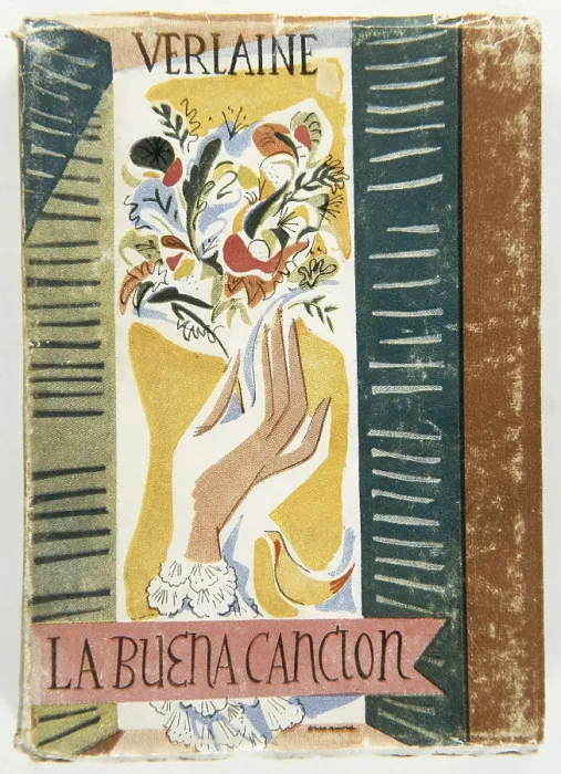 Framed Print : CABALLERO Y MUOZ CABALLERO, Jos (1916-1991); VERLAINE, Paul (1844-1896). Title page of an edition in Spanish of 'La bonne chanson' (The Good Song) by Paul Verlaine