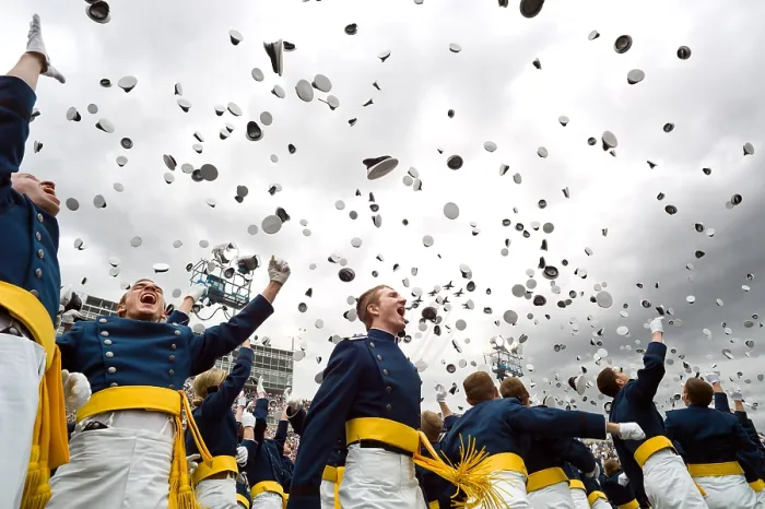 Framed Print : Cadets celebrate their graduation from the United States Air Force Academy, May 23, 2012. (BSLOC_2015_13_285) Framed Print : Cadets celebrate their graduation from the United States Air Force Academy, May 23, 2012. (BSLOC_2015_13_285)