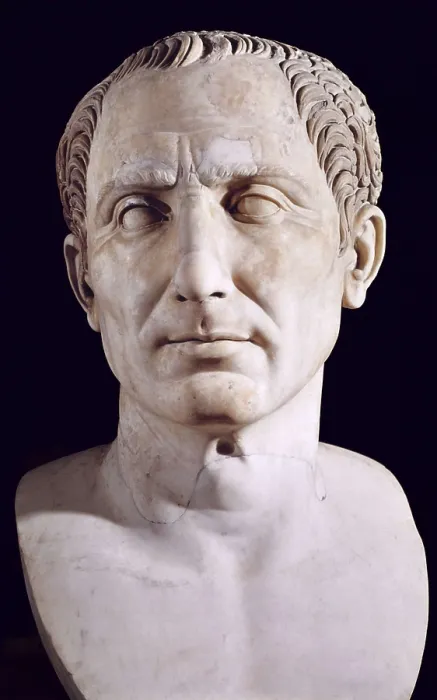 Framed Print : CAESAR, Gaius Julius (101-44 BC). Roman art. Sculpture on marble. ITALY. Naples. National Museum of Archaeology. AISA / Everett Collection**US SALES ONLY**