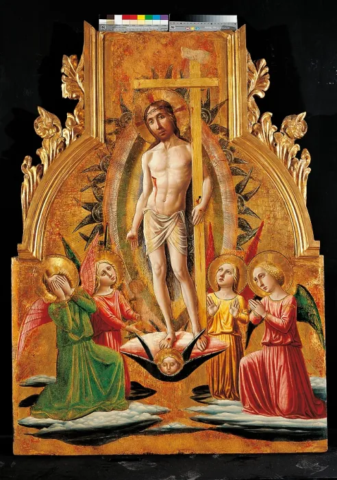 Framed Print : Cagli Polyptych, by Niccol di Liberatore (Niccol da Foligno) known as lAlunno, 1465, 15th Century, tempera on poplar panel, - Italy, Lombardy, Milan, Brera Art Gallery. Detail Framed Print : Cagli Polyptych, by Niccol di Liberatore (Niccol da Foligno) known as lAlunno, 1465, 15th Century, tempera on poplar panel, - Italy, Lombardy, Milan, Brera Art Gallery. Detail