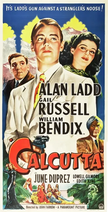 Framed Print : CALCUTTA, l-r: William Bendix, Alan Ladd, Gail Russell on US poster art, 1947 Framed Print : CALCUTTA, l-r: William Bendix, Alan Ladd, Gail Russell on US poster art, 1947