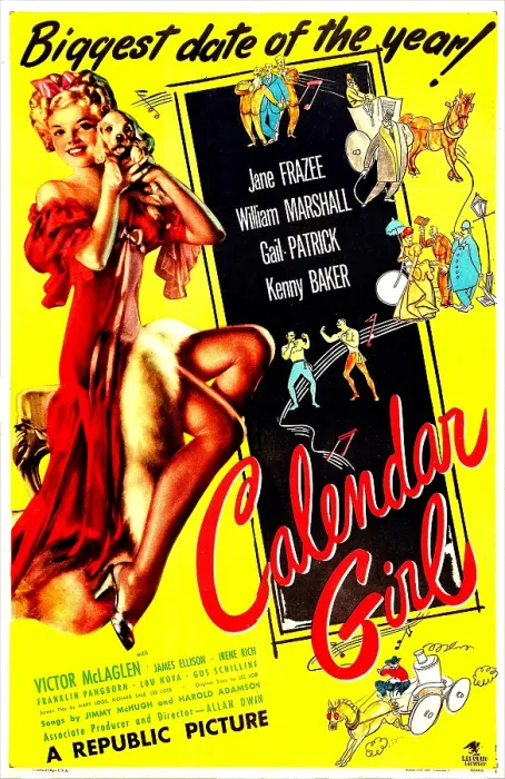 Framed Print : CALENDAR GIRL, US poster, Jane Frazee, 1947 Framed Print : CALENDAR GIRL, US poster, Jane Frazee, 1947
