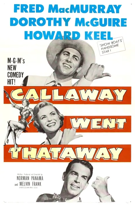 Framed Print : CALLAWAY WENT THATAWAY, US poster, from top: Howard Keel, Dorothy McGuire, Fred MacMurray, 1951 Framed Print : CALLAWAY WENT THATAWAY, US poster, from top: Howard Keel, Dorothy McGuire, Fred MacMurray, 1951