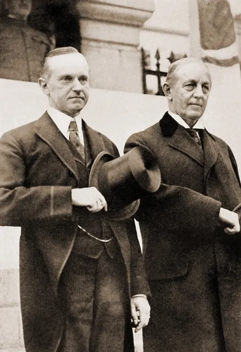 Framed Print : Calvin Coolidge and Edwin Curtis review parade of the Boston Police in 1920 Framed Print : Calvin Coolidge and Edwin Curtis review parade of the Boston Police in 1920