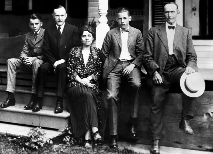 Framed Print : Calvin Coolidge Jr. President Calvin Cooldige, Grace Coolidge, John Coolidge and John C.Coolidge, 1923. Courtesy: CSU Archives / Everett Collection