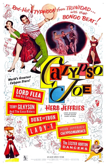 Framed Print : CALYPSO JOE, US poster, top from left: Angie Dickinson, Herb Jeffries, bottom left: Laurie Mitchell, 1957 Framed Print : CALYPSO JOE, US poster, top from left: Angie Dickinson, Herb Jeffries, bottom left: Laurie Mitchell, 1957