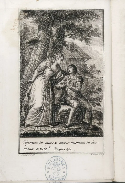 Framed Print : CAMARN Y MELI, Jos Juan (1761-1819). Ren. 1813. Illustration of an edition of 'Ren' by Chateaubriand, printed at Valencia in 1813. Engraving. SPAIN. Madrid Framed Print : CAMARN Y MELI, Jos Juan (1761-1819). Ren. 1813. Illustration of an edition of 'Ren' by Chateaubriand, printed at Valencia in 1813. Engraving. SPAIN. Madrid