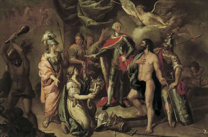 Framed Print : CAMARON Y MELIA, Manuel (1763-1806). Allegory of Charles III. 1783. 1783. Neoclassicism. Oil on canvas. SPAIN. Valencia. San Pio V Fine Arts Museum Framed Print : CAMARON Y MELIA, Manuel (1763-1806). Allegory of Charles III. 1783. 1783. Neoclassicism. Oil on canvas. SPAIN. Valencia. San Pio V Fine Arts Museum