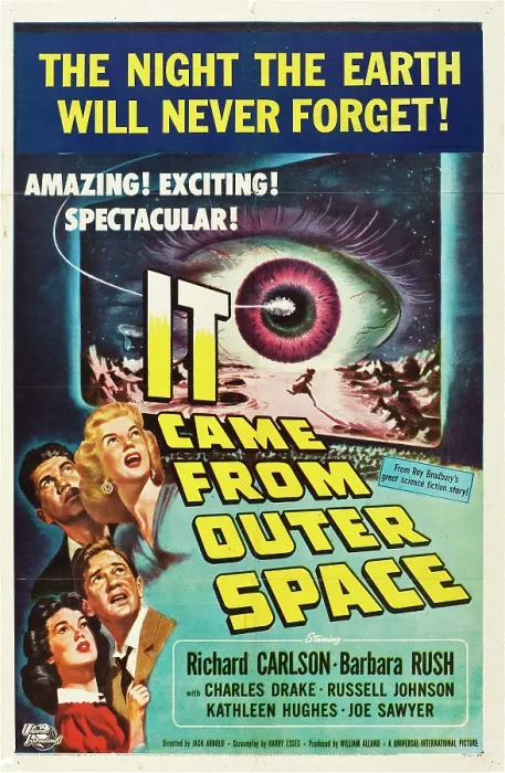 Framed Print : IT CAME FROM OUTER SPACE, Kathleen Hughes, Charles Drake, Richard Carlson, Barbara Rush on US poster art, 1953