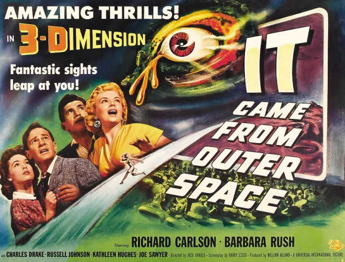 Framed Print : IT CAME FROM OUTER SPACE, from left: Barbara Rush, Richard Carlson, Charles Drake, Kathleen Hughes, 1953 Framed Print : IT CAME FROM OUTER SPACE, from left: Barbara Rush, Richard Carlson, Charles Drake, Kathleen Hughes, 1953
