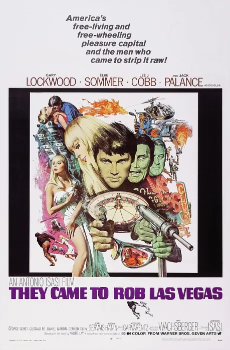 Framed Print : THEY CAME TO ROB LAS VEGAS, (aka LAS VEGAS, 500 MILLIONES), US poster art, from left: Elke Sommer, Gary Lockwood, Jack Palance, Lee J. Cobb, 1968